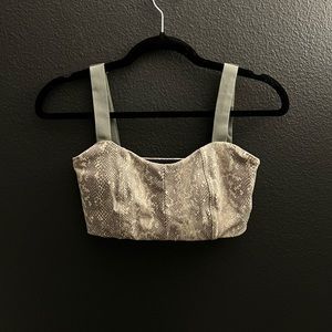 VARLEY Olive Green Snakeskin Sports Bra